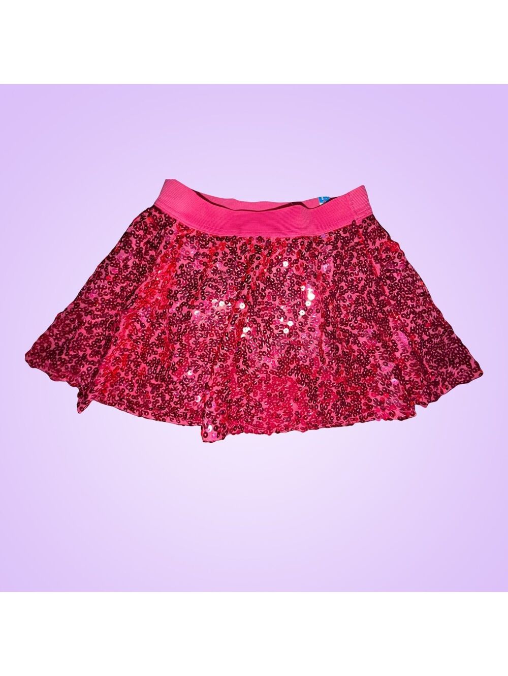 NWT Justice Girls Pink Sequin Skirt Skort Size 8